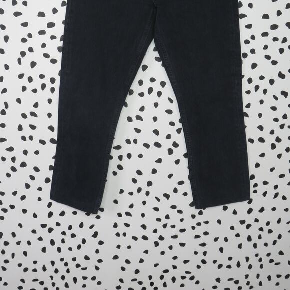 Agolde Black Wash Riley High Rise Cropped Straight Leg Jeans - Picture 4 of 11